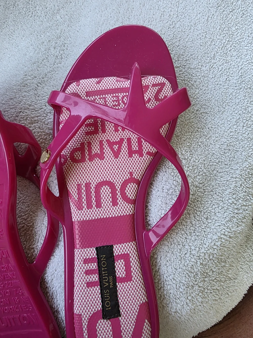 Louis Vuitton Women's Pink Jelly Sandals Size 36